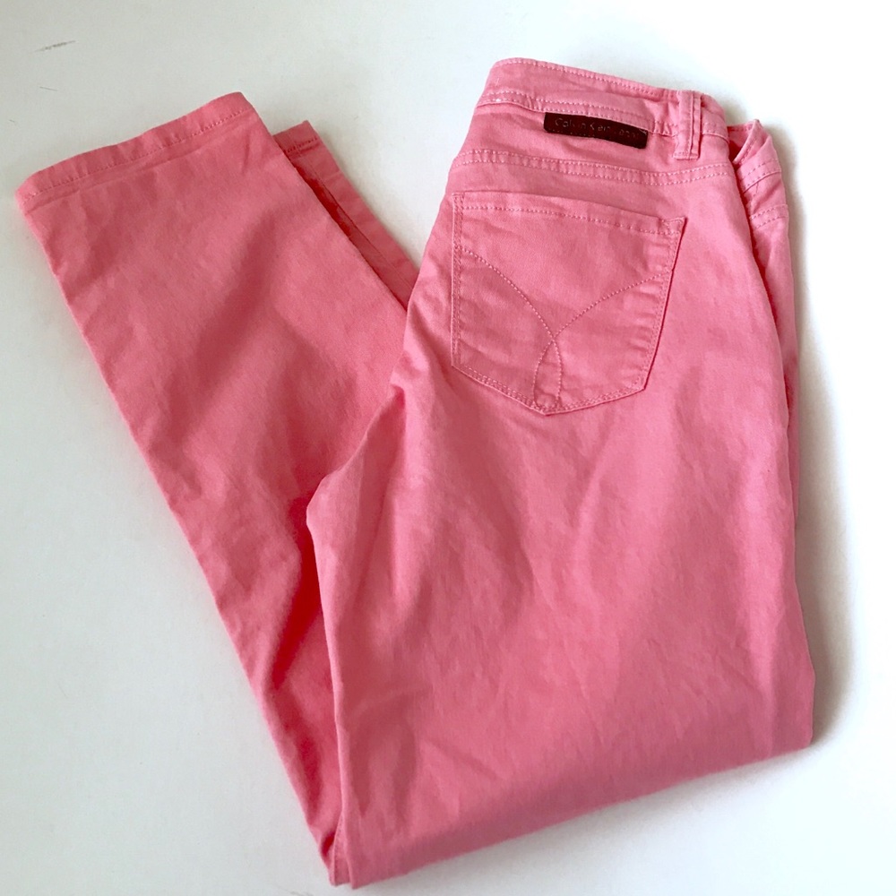 Calvin Klein skinny crop coral jean pants